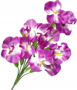 Kwiat Sztuczny Storczyk Fioletowy Bukiet 10 Gałązek Do Stroików