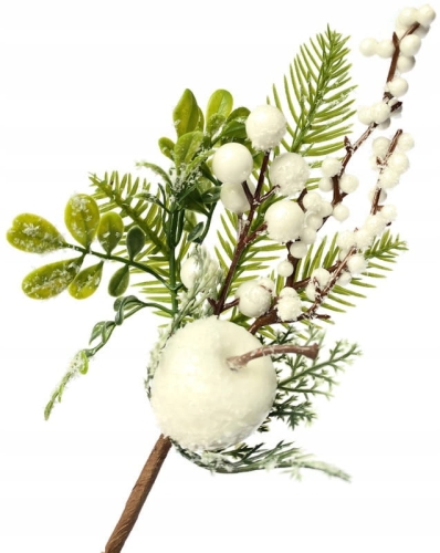 Ozdoba Świąteczna Pik Gałązka Boże Narodzenie Jabłuszko Jarzębina Kwiat Sztuczny Dekoracja Stroik