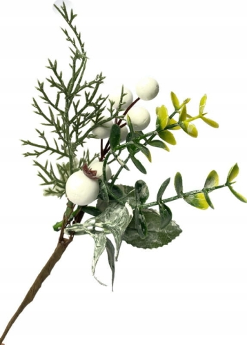 Ozdoba Świąteczna Pik Gałązka Boże Narodzenie Jarzębina Kwiat Sztuczny