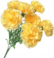 Sztuczny Bukiet Kwiatów Goździk Żółty 7 Główek Do Kompozycji Kwiatowych