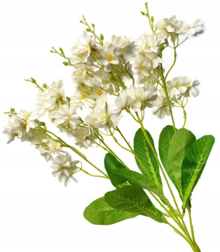 Sztuczny Bukiet Kwiatów Ostróżki 5 Gałązek Kremowych Do Wazonu Hurtownia Kwiatów Sztucznych