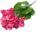 Bukiet Pelargonii Różowych 7 Gałązek Kompozycja Sztuczne Kwiaty