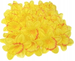 Sztuczny Kwiat Żonkil Narcyz Główki Kwiatów Żółte 24 Sztuki Do Dekoracji