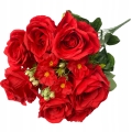 Sztuczny Bukiet Róży Czerwony 7 Główek Dekoracja Ze Sztucznych Kwiatów Do Wazonu Super Cena