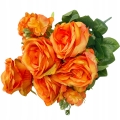 Sztuczny Bukiet Róży Pomarańczowy 7 Główek Dekoracja Ze Sztucznych Kwiatów Do Wazonu Stroik