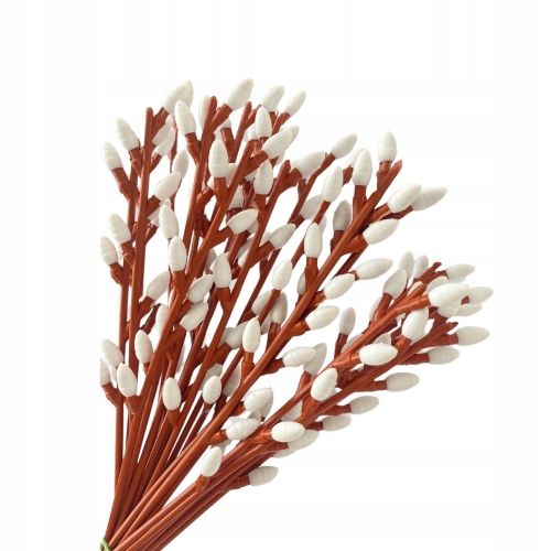 Sztuczne Kwiaty Bazie Gałązki Wiosna 24 Sztuk Bukiet Kotki Wierzbowe Wazon Stroik