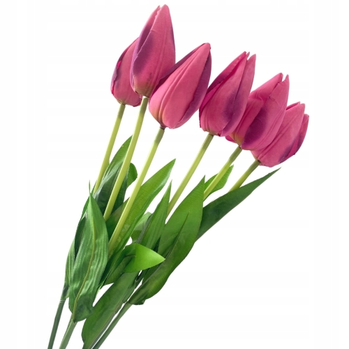 Sztuczne Kwiaty Bukiet Tulipanów Różowych Ozdoba 6 Gałązek Tulipan