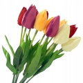 Sztuczne Kwiaty Bukiet Tulipanów Mix Kolorów Ozdoba 12 Gałązek Tulipan Stroik Wazon Wiosna