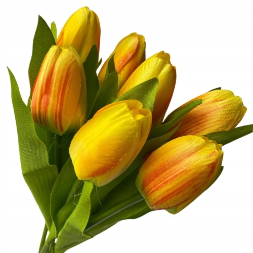 Kwiat Sztuczny Tulipan W Bukiecie 7 Główek Pomarańczowych Tulipana Wielkanoc