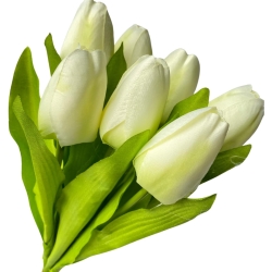 Kwiat Sztuczny Tulipan W Bukiecie 7 Główek Kremowych Tulipana Wielkanoc