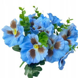 Sztuczny Kwiat Bratek Niebieski 6 Gałązek Do Stroików Wiosna