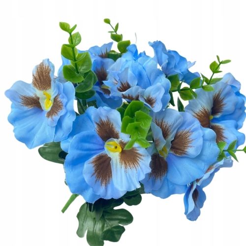 Sztuczny Kwiat Bratek Niebieski 6 Gałązek Do Stroików Wiosna