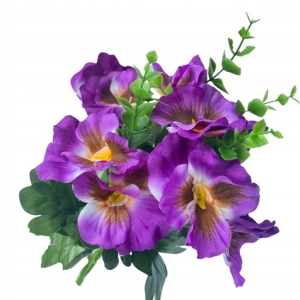 Sztuczny Kwiat Bratek Fioletowy 6 Gałązek Do Stroików Wiosna