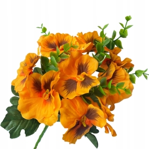 Sztuczny Kwiat Bratek Pomarańczowy 6 Gałązek Do Stroików Wiosna