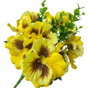 Sztuczny Kwiat Bratek Żółty 6 Gałązek Do Stroików Wiosna