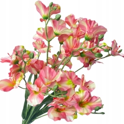 Różowy Storczyk Bukiet 11 Gałązek Kompozycja Do Wazonu i Stroiku Kwiaty Sztuczne