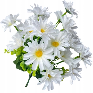 Sztuczny Bukiet Margerytka 10 Gałązek Białych Margerytek Kwiaty Sztuczne