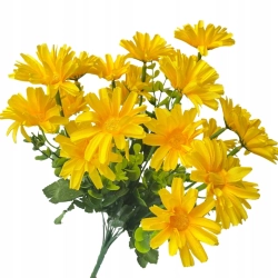 Sztuczny Bukiet Margerytka 10 Gałązek Pomarańczowych Margerytek Kwiaty Sztuczne