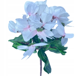 Sztuczny Bukiet Kwiatów Fiołek Alpejski 24 Gałązek Białych Cyklamen Do Stroików