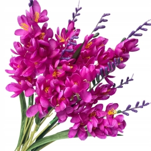 Sztuczny Bukiet Kwiatów Frezji Różowych 9 Gałązek Do Kompozycji i Stroików
