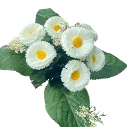 Sztuczny Bukiecik Kwiatów Białych Stokrotka 7 Gałązek Do Stroików i Kompozycji