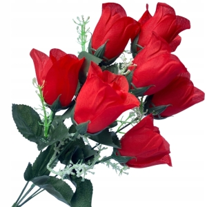 Róża Czerwona Bukiet Róż 7 Główek Kompozycja Do Wazonu Ozdoba Kwiaty Sztuczne