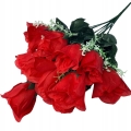 Czerwona Róża Bukiet Róż 12 Główek Kompozycja Do Wazonu Ozdoba Kwiaty Sztuczne Hurt Detal Dekoracja Do Domu i Mieszkania