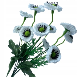 Sztuczny Bukiet Kwiatów Stokrotka Biała 6 Gałązek Do Kompozycji i Wazonu