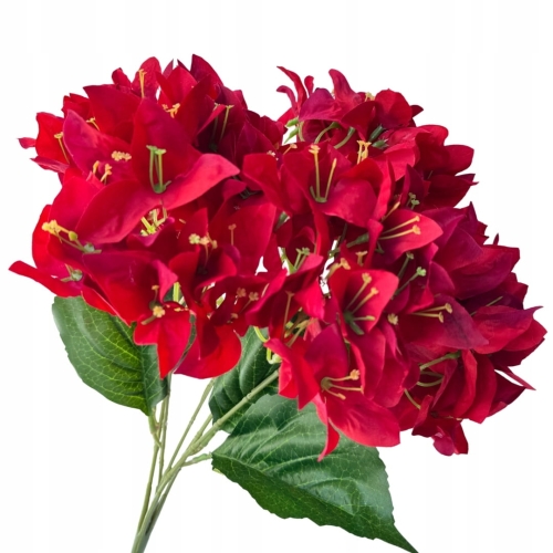 Kwiat Sztuczny Bukiet Czerwony Hortensji 5 Gałązek Do Kompozycji i Dekoracji Kompozycja