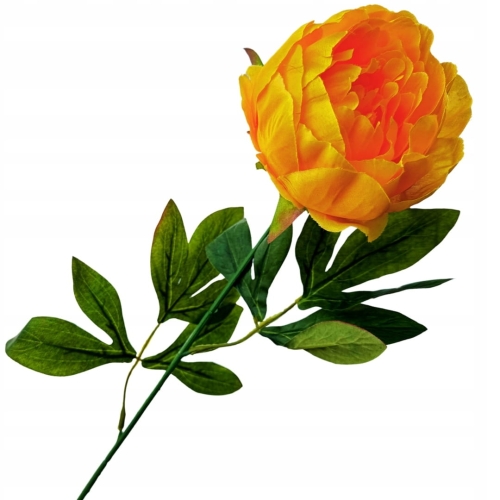 Sztuczny Kwiat Piwonia Pomarańczowa Na Łodydze Peonia Gałązka Bukiet Do Wazonu