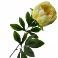 Sztuczny Kwiat Piwonia Jasnożółta Na Łodydze Peonia Gałązka Bukiet Do Wazonu