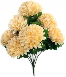 Bukiet Chryzantem Budyniowy x7 Główek Sztuczne Kwiaty
