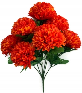 Bukiet Chryzantem Czerwony-Ognisty x7 Główek Sztuczne Kwiaty