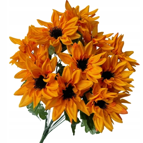 Pomarańczowy Aster Bukiet 16 Główek Astrów Kompozycja Gałązki Do Wazonu Kwiaty Sztuczne Dekoracja Kompozycja Stroik