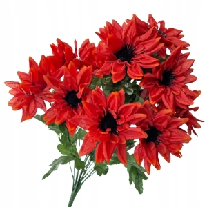 Czerwony Aster Bukiet 16 Główek Astrów Kompozycja Gałązki Do Wazonu Kwiaty Sztuczne