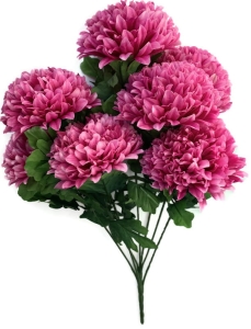 Bukiet Chryzantem Różowy x7 Główek Sztuczne Kwiaty