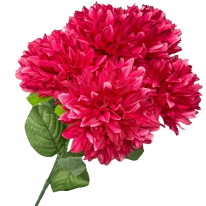 Sztuczny Bukiet Chryzantemy 5 Główek Malinowych Premium Kwiat Sztuczny