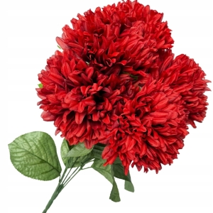 Sztuczny Bukiet Chryzantemy 5 Główek Czerwonych Premium Kwiat Sztuczny