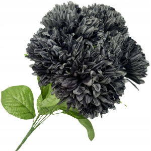 Sztuczny Bukiet Chryzantemy 5 Główek Czarnych Premium Kwiat Sztuczny