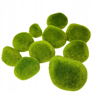 Omszałe Kamienie Mchu Ozdoba 10 Kamieni Styropianowych Zielonych Stroik