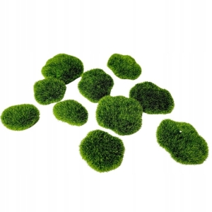 Omszałe Kamienie Mchu Ozdoba 10 Kamieni Styropianowych Zielonych Stroik