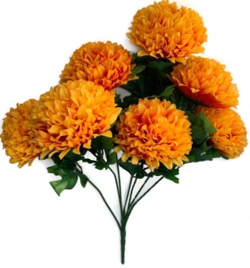 Bukiet Chryzantem Rudy x7 Główek Sztuczne Kwiaty