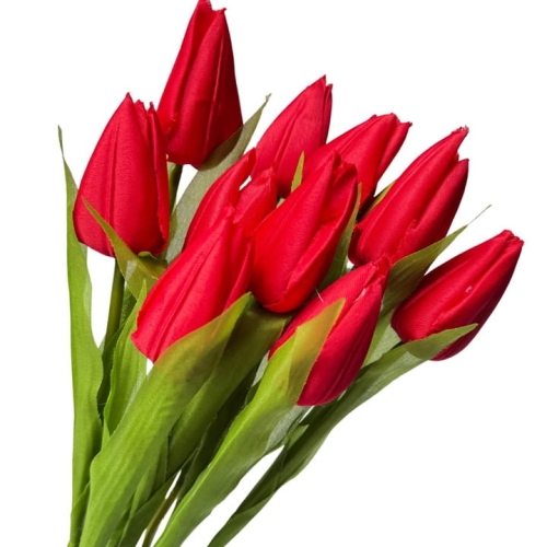 Kwiat Sztuczny Tulipan W Bukiecie 12 Główek Tulipana Wielkanoc Czerwony