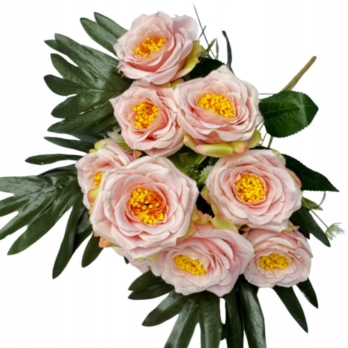 Róża Bukiet 10 Główek Stroik Wazon Bukiecik Gałązki Sztuczne Kwiaty