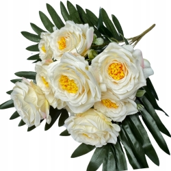 Róża Bukiet 10 Główek Stroik Wazon Bukiecik Gałązki Sztuczne Kwiaty 