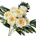 Róża Bukiet 10 Główek Stroik Wazon Bukiecik Gałązki Sztuczne Kwiat