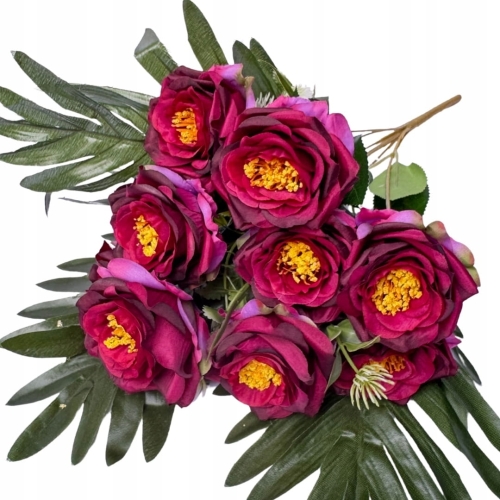 Róża Bukiet 10 Główek Stroik Wazon Bukiecik Gałązki Sztuczne Kwiaty