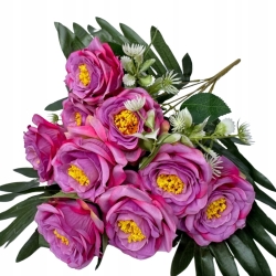 Róża Bukiet 10 Główek Stroik Wazon Bukiecik Gałązki Sztuczne Kwiaty 