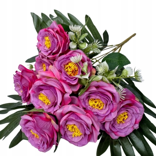 Róża Bukiet 10 Główek Stroik Wazon Bukiecik Gałązki Sztuczne Kwiaty