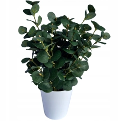 Kwiat Sztuczny Eukaliptus Bukiet Liście Zielone Dekoracja W Doniczce Ozdoba